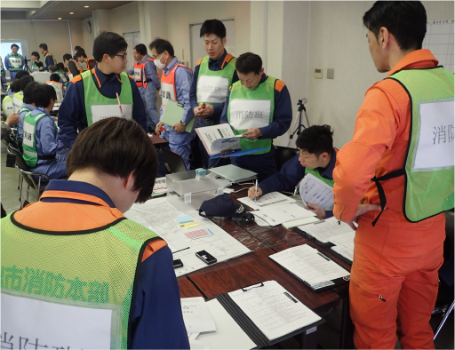 Disaster management drill in Sakaide City